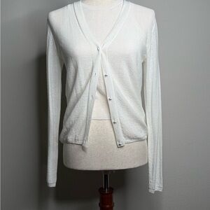Max Mara Studio Classic White Knitwear set Top and Cardigan